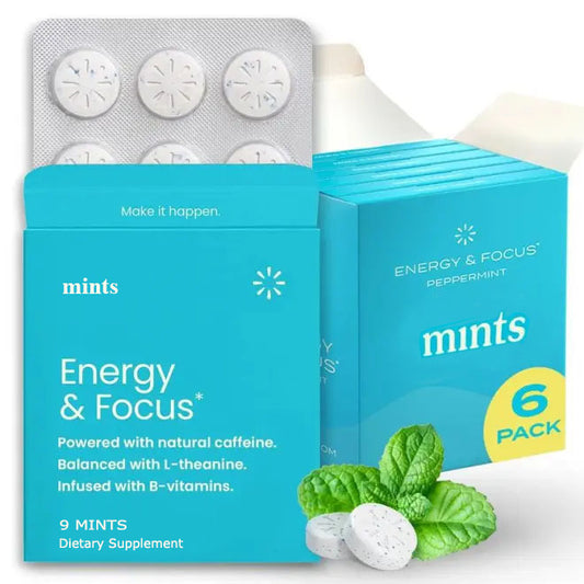 Energy Caffeine Nootropics Mints For Energy & Focus - Sugar-Free With L-theanine